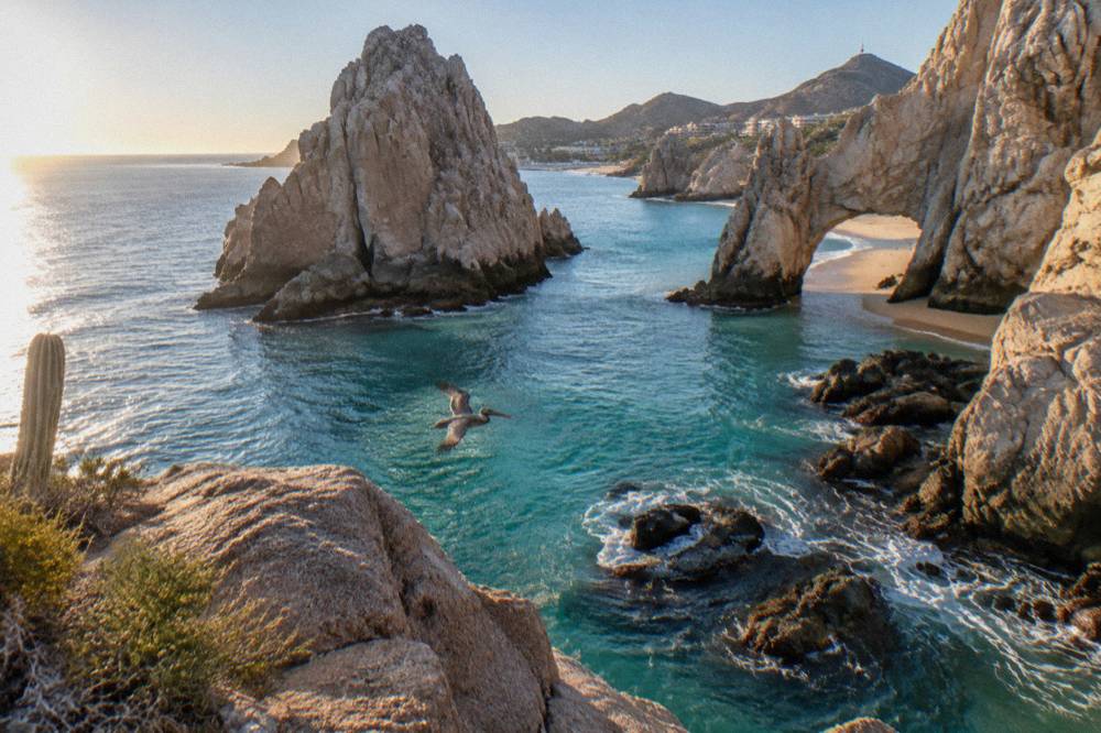 Clear turquoise water near rock formations at Land's End in Cabo San Lucas